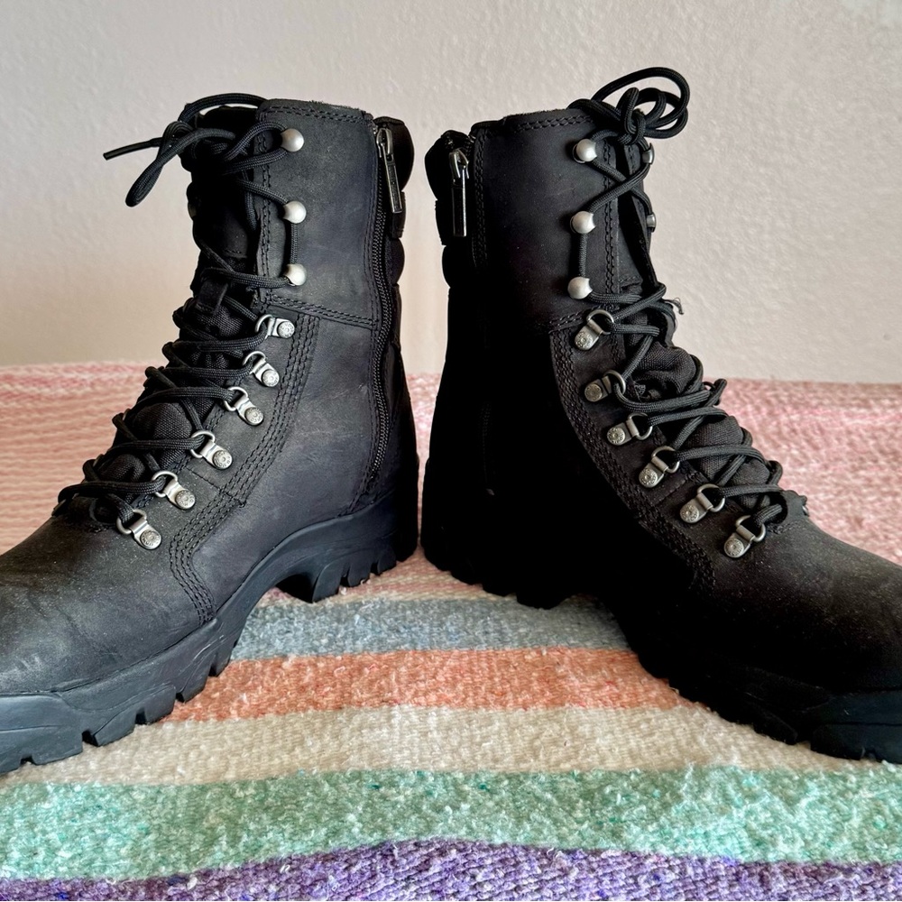Harley-Davidson Black Leather Water Proof Boots with Rugged Sole
